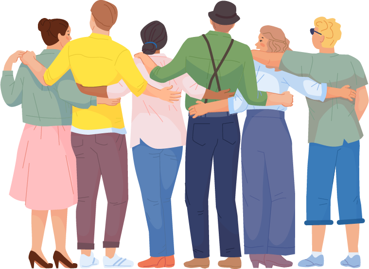 Goupe de personne qui se soutien